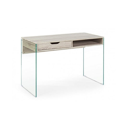 Naturholz Naturholz Armos 1 Schublade und Bein in Glas 110x55x 76h cm
