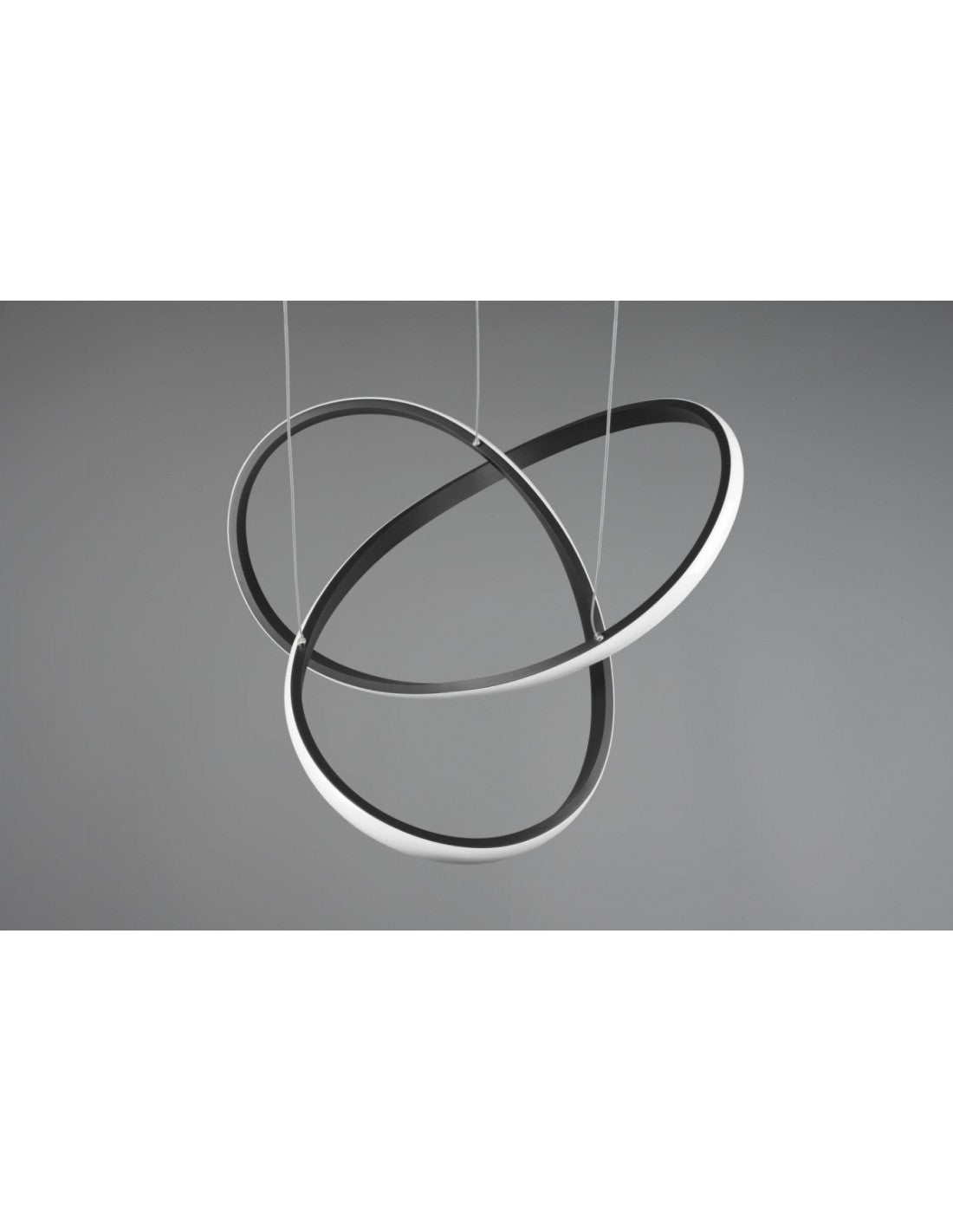 Moderne Course-Pendelleuchte, schwarzer Led-Dimmer, 27 W, Ø60 cm, Trio-Beleuchtung