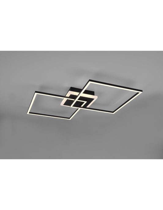 Plafoniera Arribo Quadrate Black Led Dauchbares Rgbw Trio Lighting