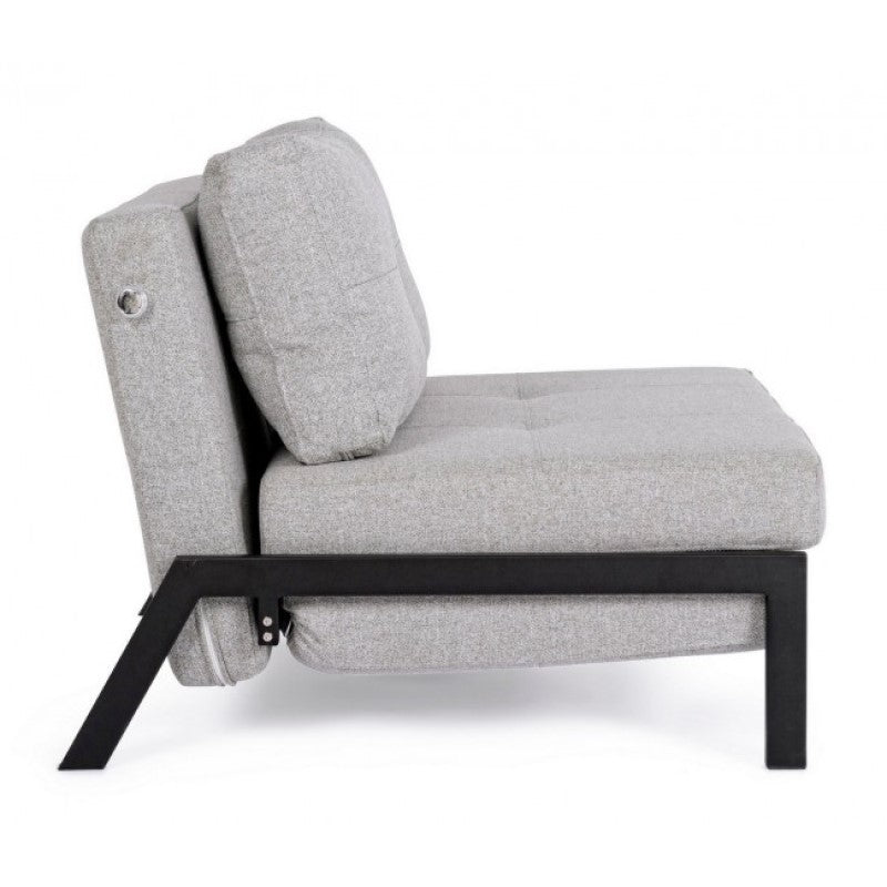 Platzsparendes Einsitzer-Schlafsofa aus beigem HAYDEN-Stoff, 95 x 96 x 79 cm