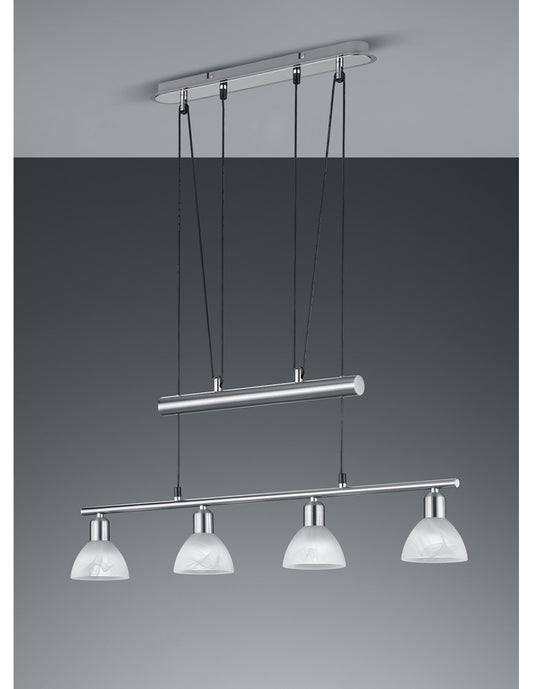 Auf und ab Kronleuchter 4 Lichter Balancer Levisto Nickel Trio Beleuchtung