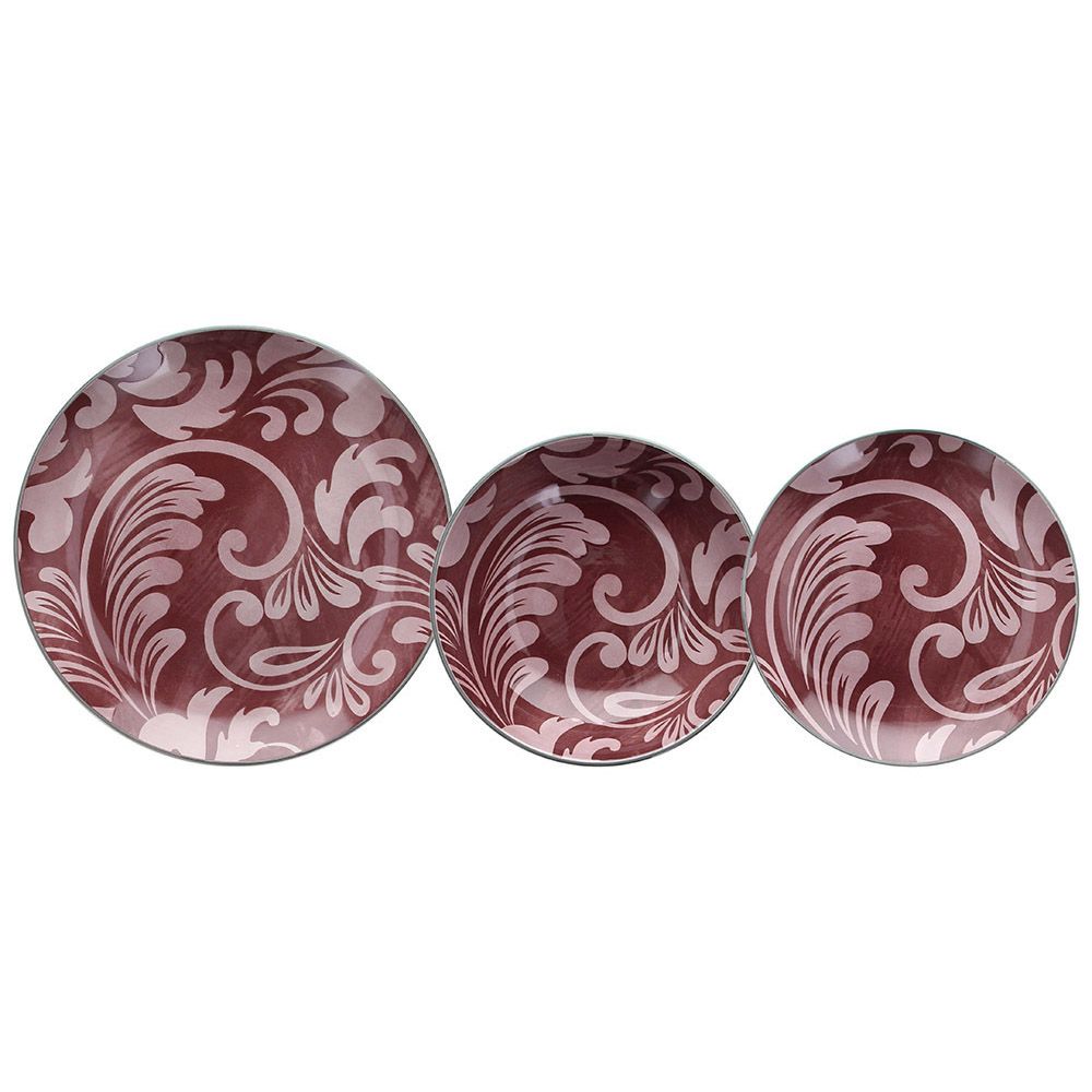 Dienst 18 Pezzi Louise O Acanto B Stoneware Rosso