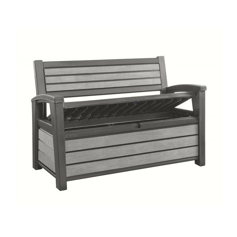 Cassapanca in Harz, mit finstem Holzeffekt HUDSON BENCH Graphit 132 ,7x61 ,2xh.89 cm