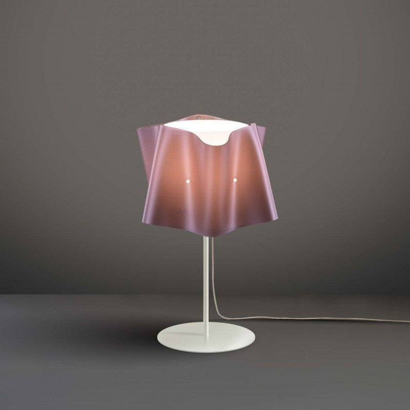 Tischlampe mit Metallsockel und Stiel FOLIO Rosa Lampenschirm Durchmesser 25x H37 cm