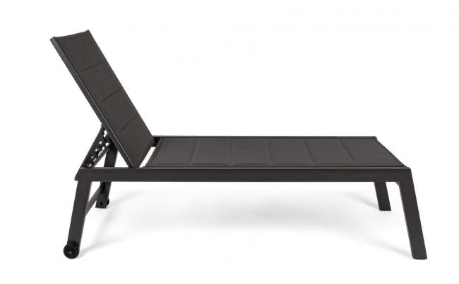 Hoches Aluminiumbett mit Rädern Hilde anthrazit 32h cm