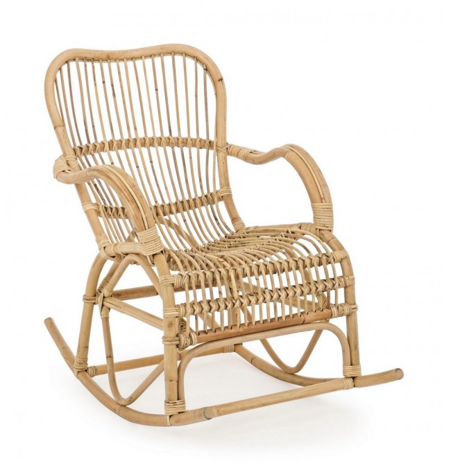 CASIMIRA Schaukelsessel aus natürlichem Rattan, 66 x 82 x 88 cm