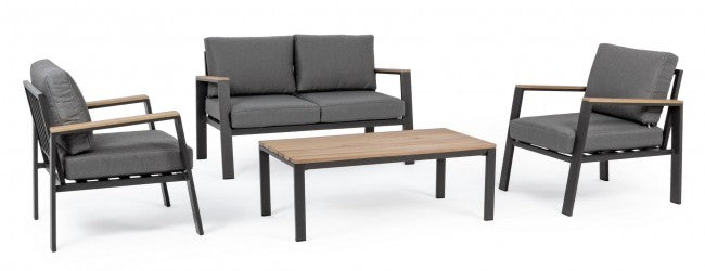 Belmar Gartenlounge-Set Natur-Anthrazit