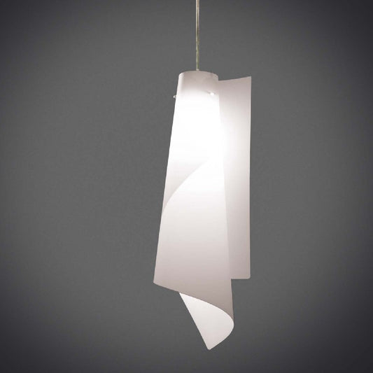 Hängeleuchter aus weißem Polilux VELA, Durchmesser 19 x H49 cm