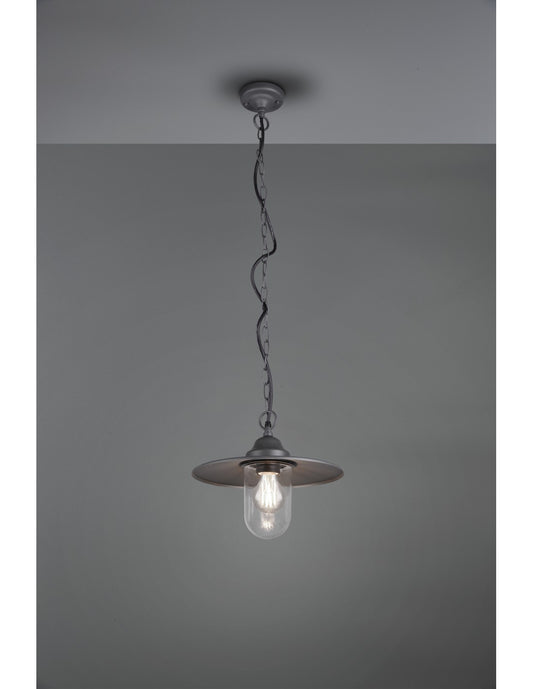 Aufhängung 1xE27 Brenta Anthrazit Glasdiffusor IP44 Trio Lighting
