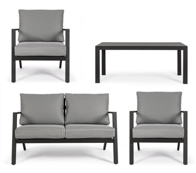 YK13 4-teiliges Garten-Lounge-Set in Anthrazit