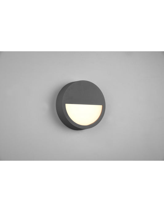 Außenwandleuchte IP54 Rund Anthrazit Led Pedro Trio Lighting
