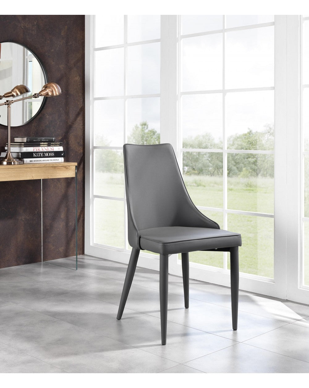 2x Sedia in grauem grauen Myriam, Myriam STS