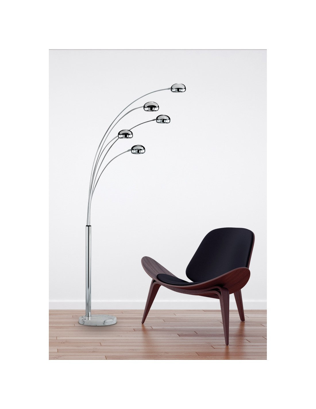 Stehleuchte 5xE14 Five Fingers Chrom H205 cm Trio Lighting