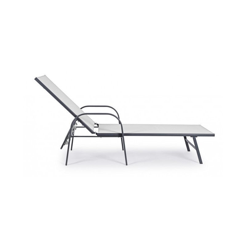 Arent Sonnenliege aus Stahl und mit anthrazitfarbenen Armlehnen 69h cm