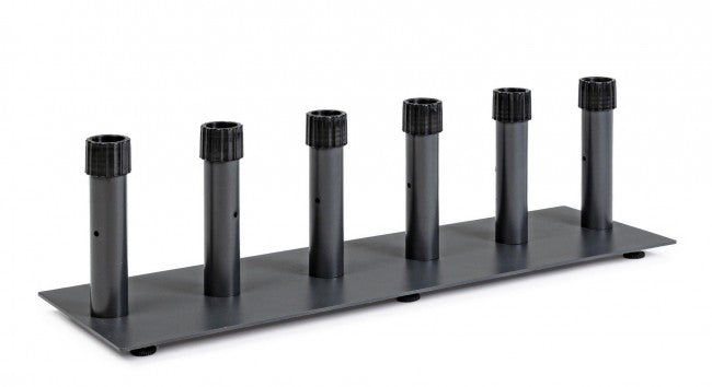 Schirmständer aus dunkelgrauem Metall für 6 Personen, 100 x 30 x 26 cm