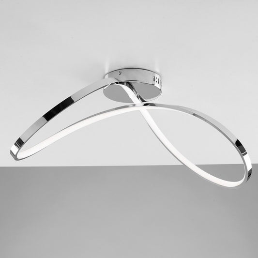 Deckenleuchte aus Metall und Aluminium, poliertes Chrom, integrierte LED, 70 x 29 H22 cm