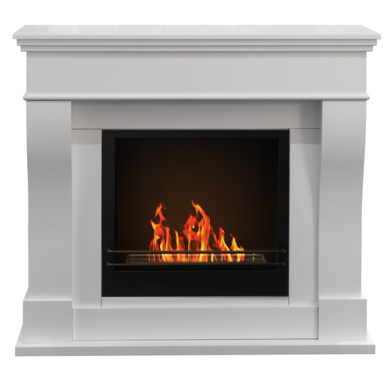 WASHINGTON Boden Bioethanol Kamin Weiß L11 x P43 x H99