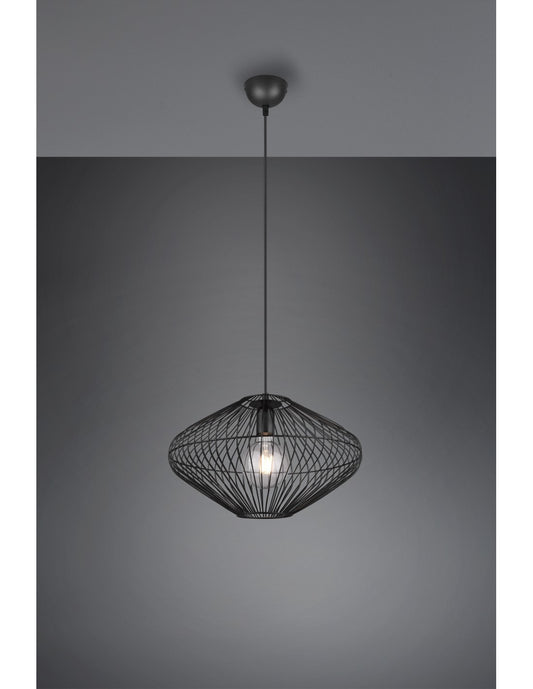 Cobain Trio Lighting Kronleuchter mit Käfigaufhängung aus schwarzem Metall