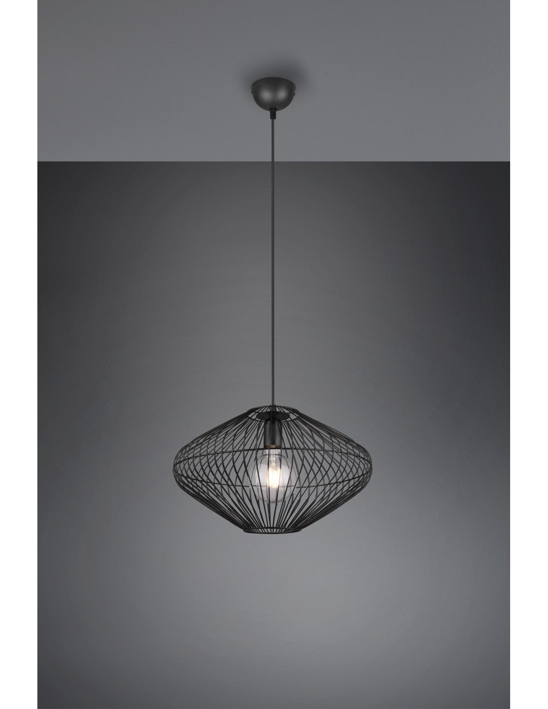 Cobain Trio Lighting Kronleuchter mit Käfigaufhängung aus schwarzem Metall