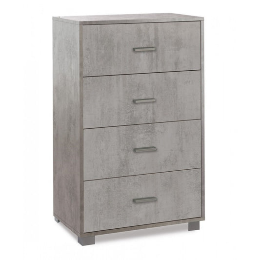 Schlafzimmerkommode mit vier Schubladen Beton Cemento 70x41x h112 cm