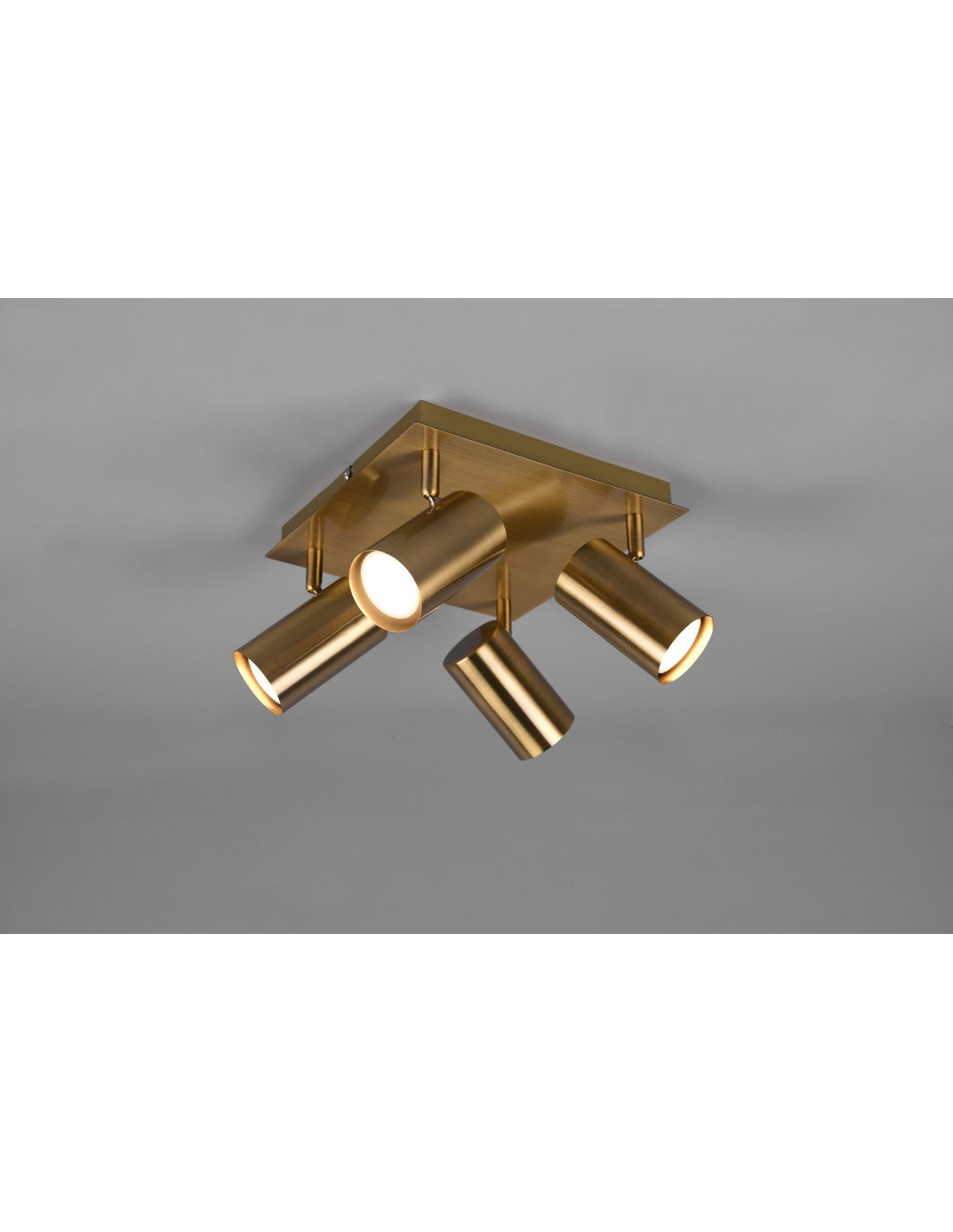 Marley Spotlight 4 Spots GU10 gealtertes Messing 24x24 cm Trio Lighting