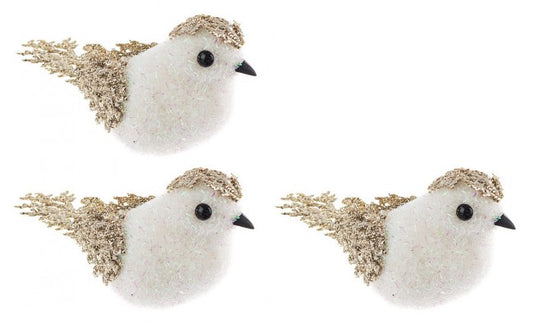 4x Set3 Clip Fairy Tale White Bird