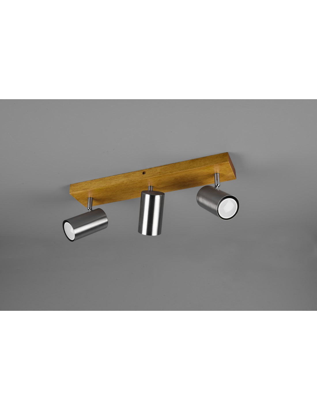 Marley Spotlight 3 Spots GU10 Nickel und Holz L44 cm Trio Lighting