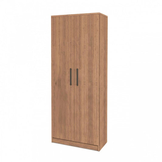 Mehrzweck-Schuhschrank im Landhausstil aus Walnussholz mit zwei Türen und 6 Einlegeböden, H. 182 x 71 x 38 cm