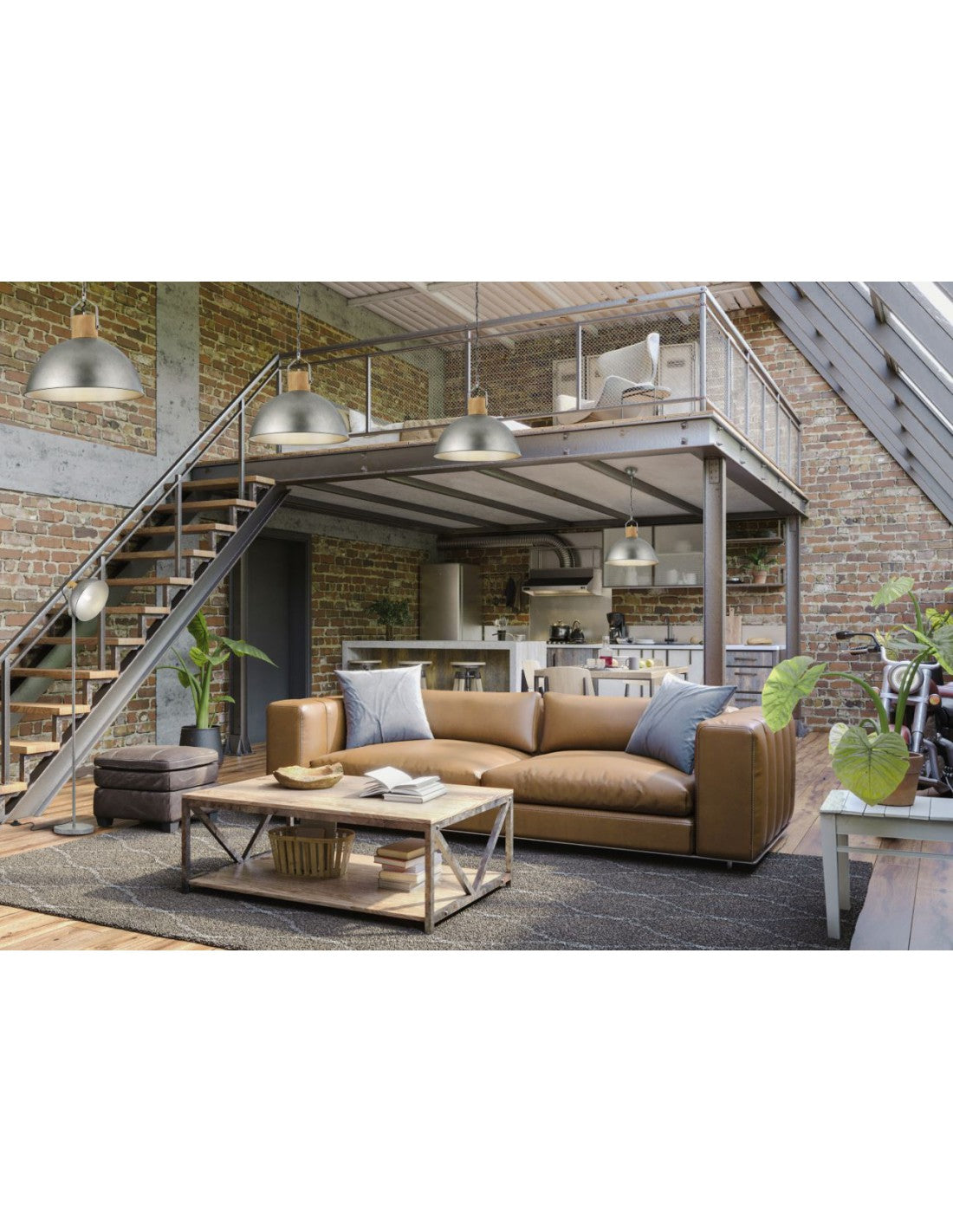 Piantana Vintage Industrial Cupola Orientable Delhi Nichel Trio Lighting