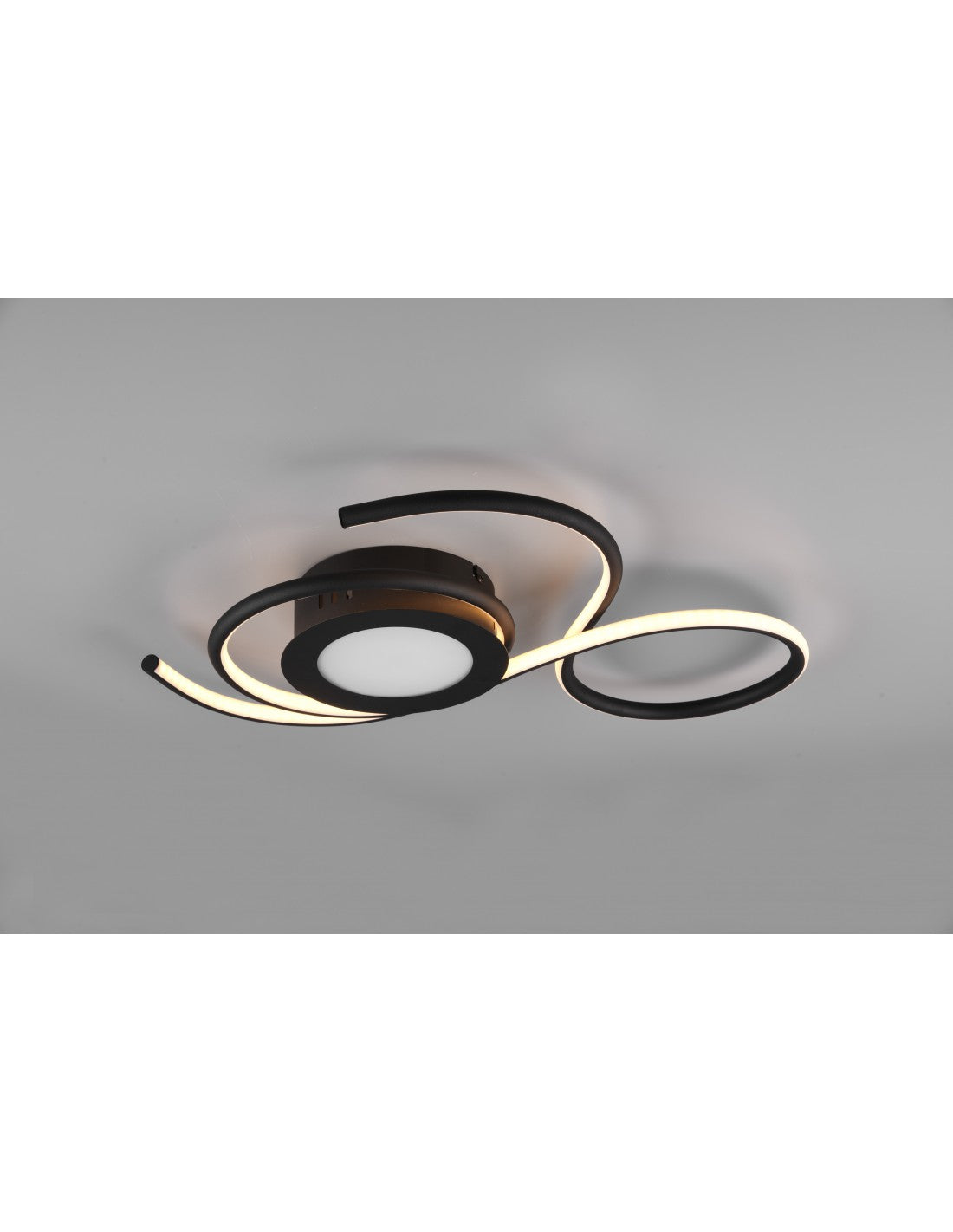 Applizierte schwarze Deckenleuchte, modernes Design, LED-Dimmer, Jive Trio Lighting