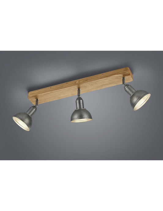 Industrieller Strahler Barra 3 Spots Delhi Nickel L58 cm 3xE14 Trio Lighting