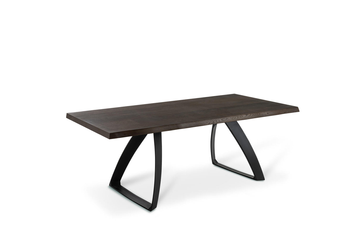 Tisch aus wärmebehandelter Eiche und schwarzen Beinen 100x200x76h cm