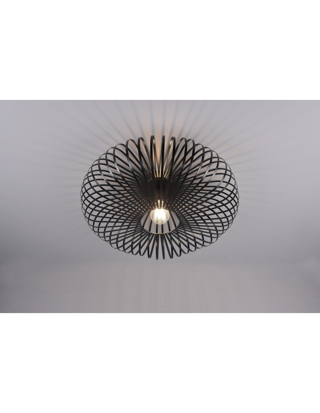 Schwarze offene Käfig-Deckenleuchte Ellipse Schwarz Johann Ø50 cm Trio-Beleuchtung