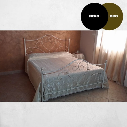 Doppelbett Mohn Schmiedeeisen schwarz gold