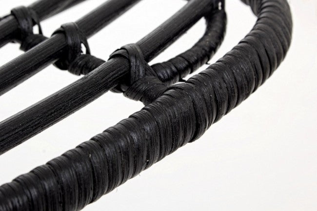 2x Sedia Lorena Schwarzbrand in Rattan