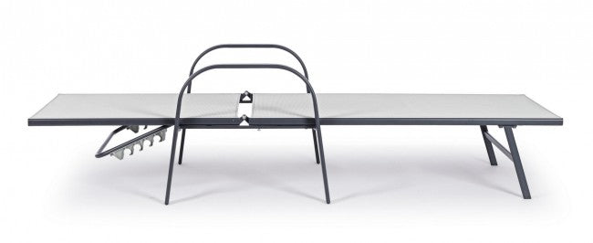 Arent Sonnenliege aus Stahl und mit anthrazitfarbenen Armlehnen 69h cm