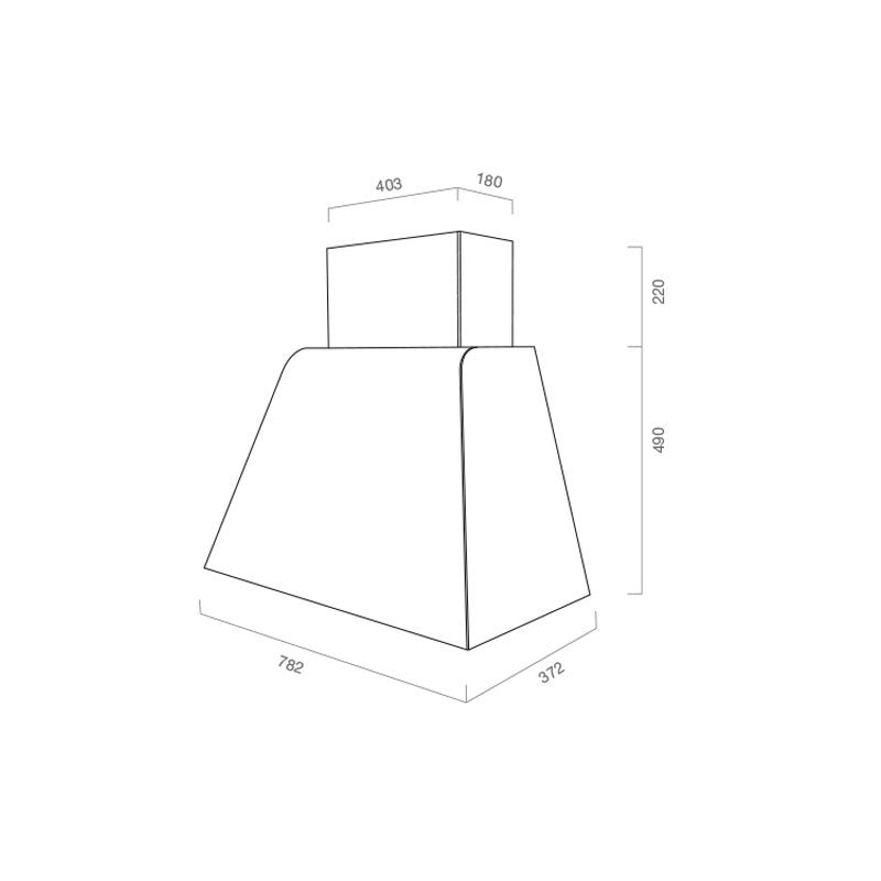 BRIO METAL Dunstabzugshaube aus brüniertem Edelstahl 80 cm