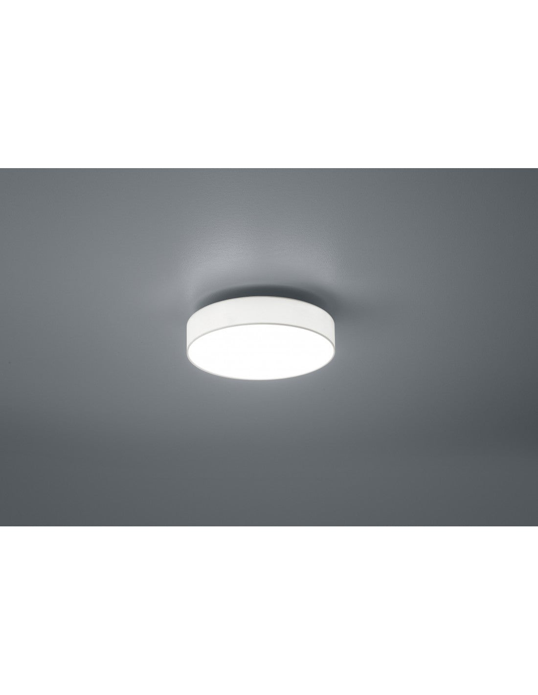 LED Deckenleuchte Dimmer Farbwechsel Lugano Weiß Stoff Ø30 cm Trio Lighting