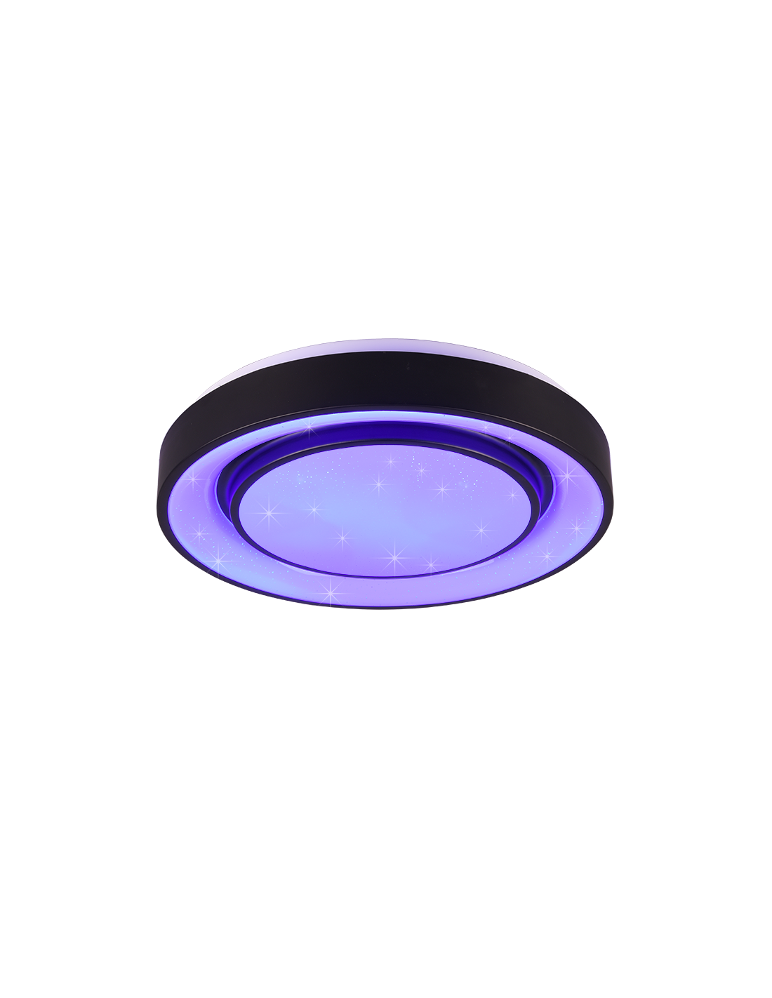 Moderne LED-Deckenleuchte mit Dimmer RGB Mona Schwarz Ø38 cm Trio Lighting