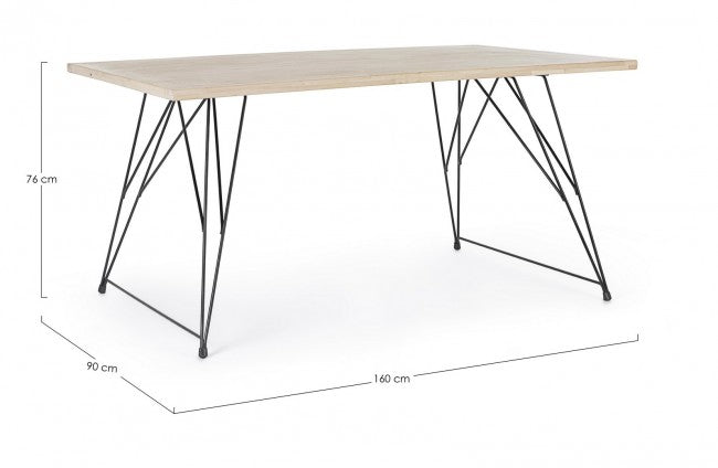 Industrieller Holztisch DISTRICT 160x90x h76 cm
