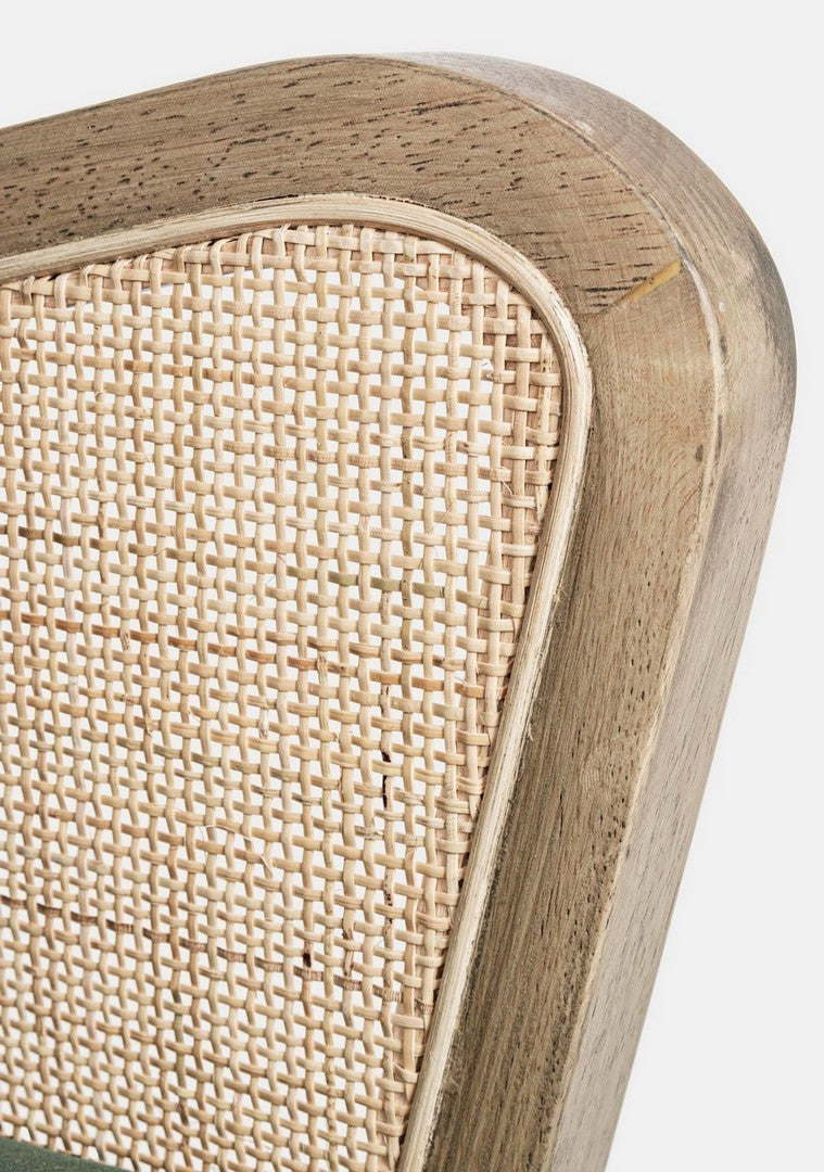 Virna Vintage-Sessel aus grünem Samtholz