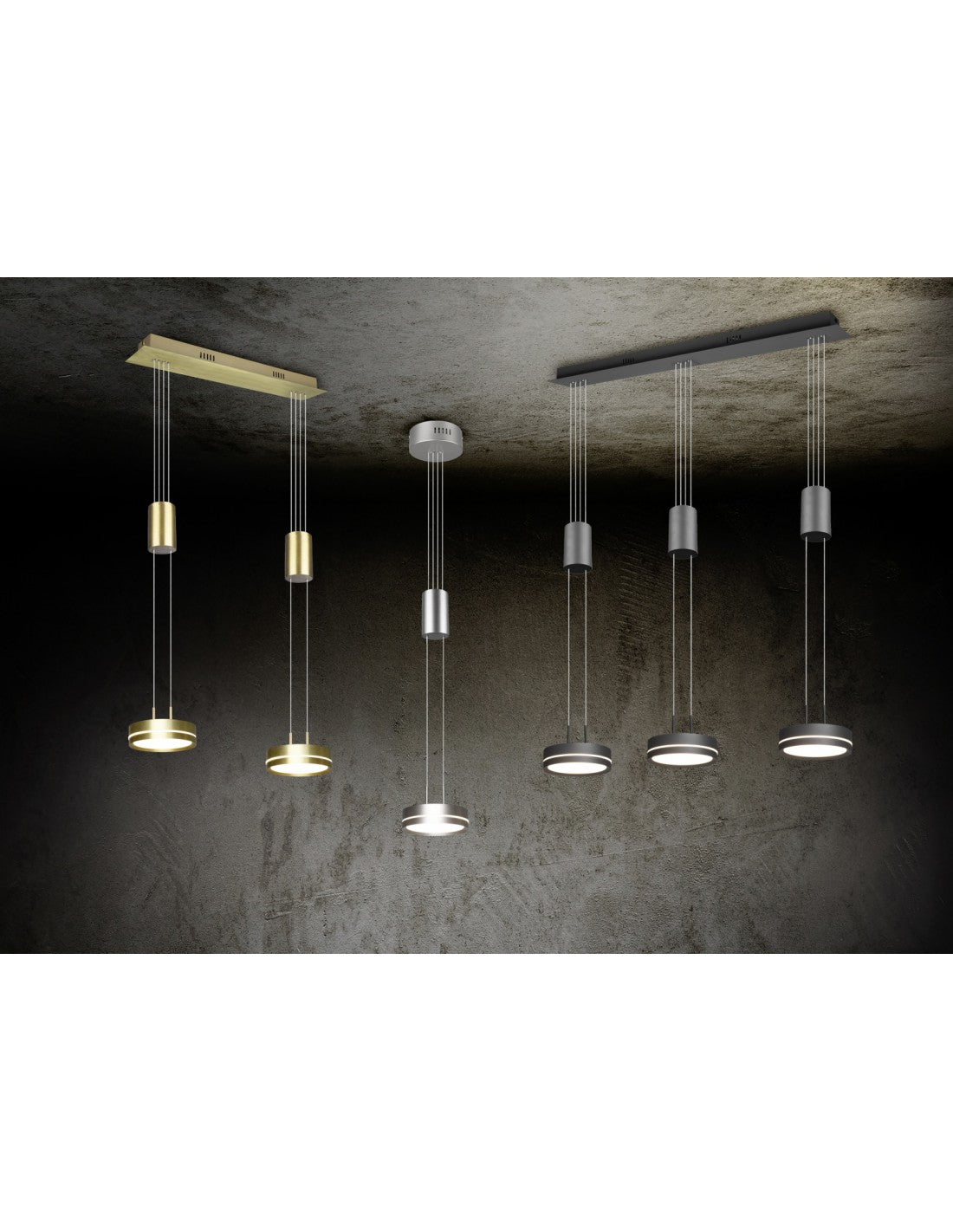 Injektionssuspension 3 Platten Led Franklin Anthrazit Modern Moderne Trio Lighting