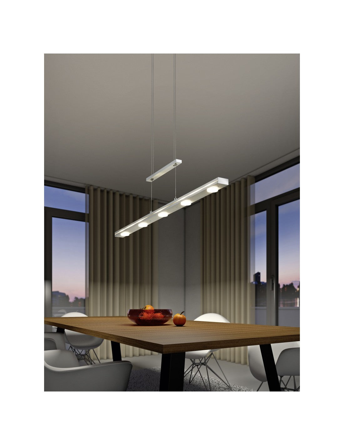 Suspension Modern Led Über und Unter Lacal Nickel Trio Beleuchtung