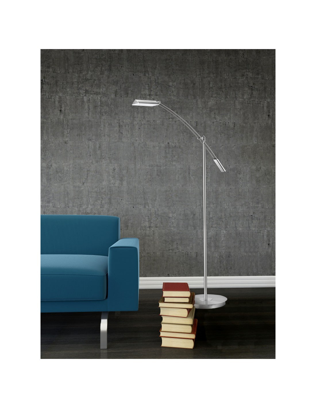 Stehleuchte Verona Led 12W H126 cm Nichel Trio Lighting