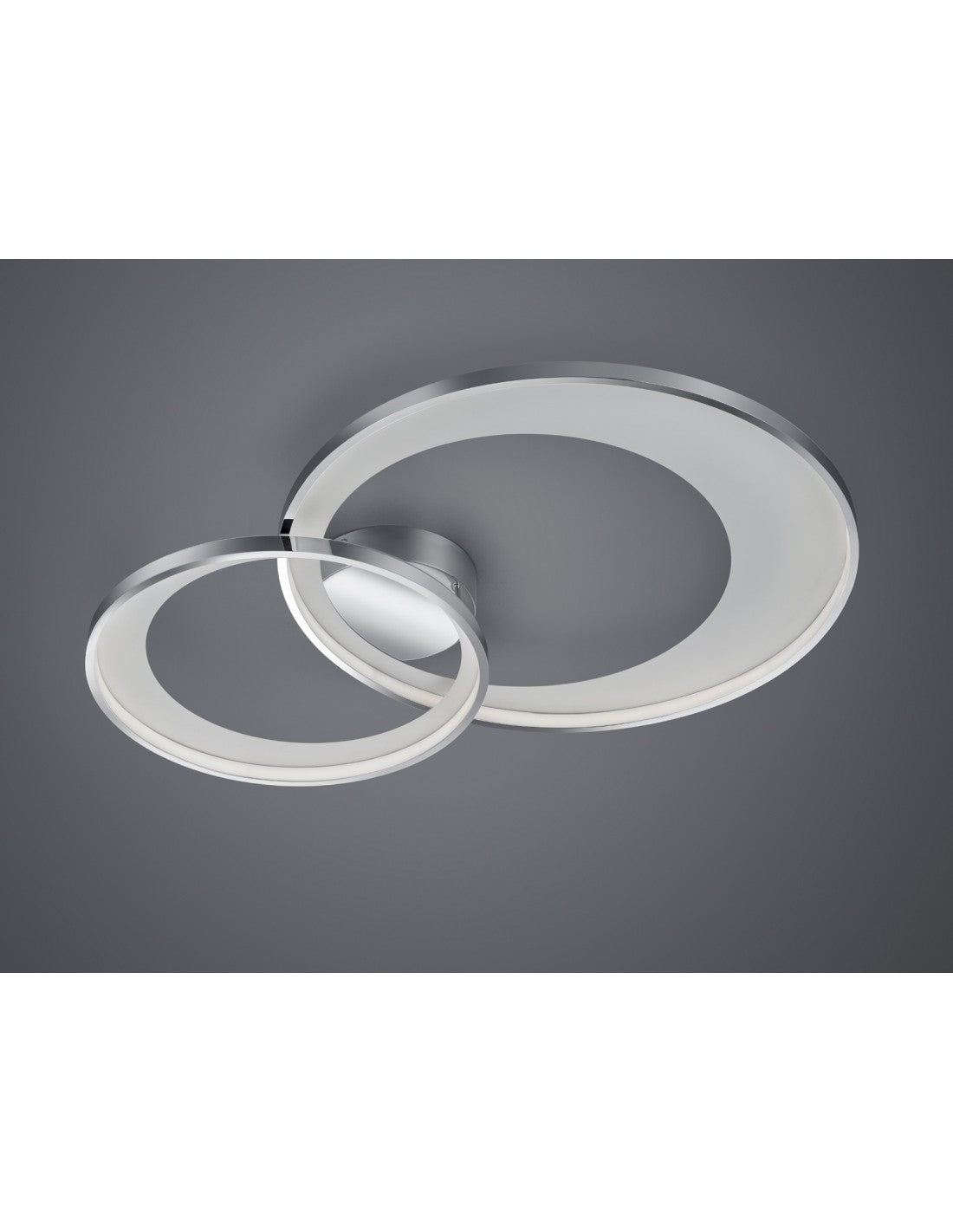 Granada Deckenleuchte Double Circle Chrom LED 36w Dimmbar L85 cm Trio Lighting