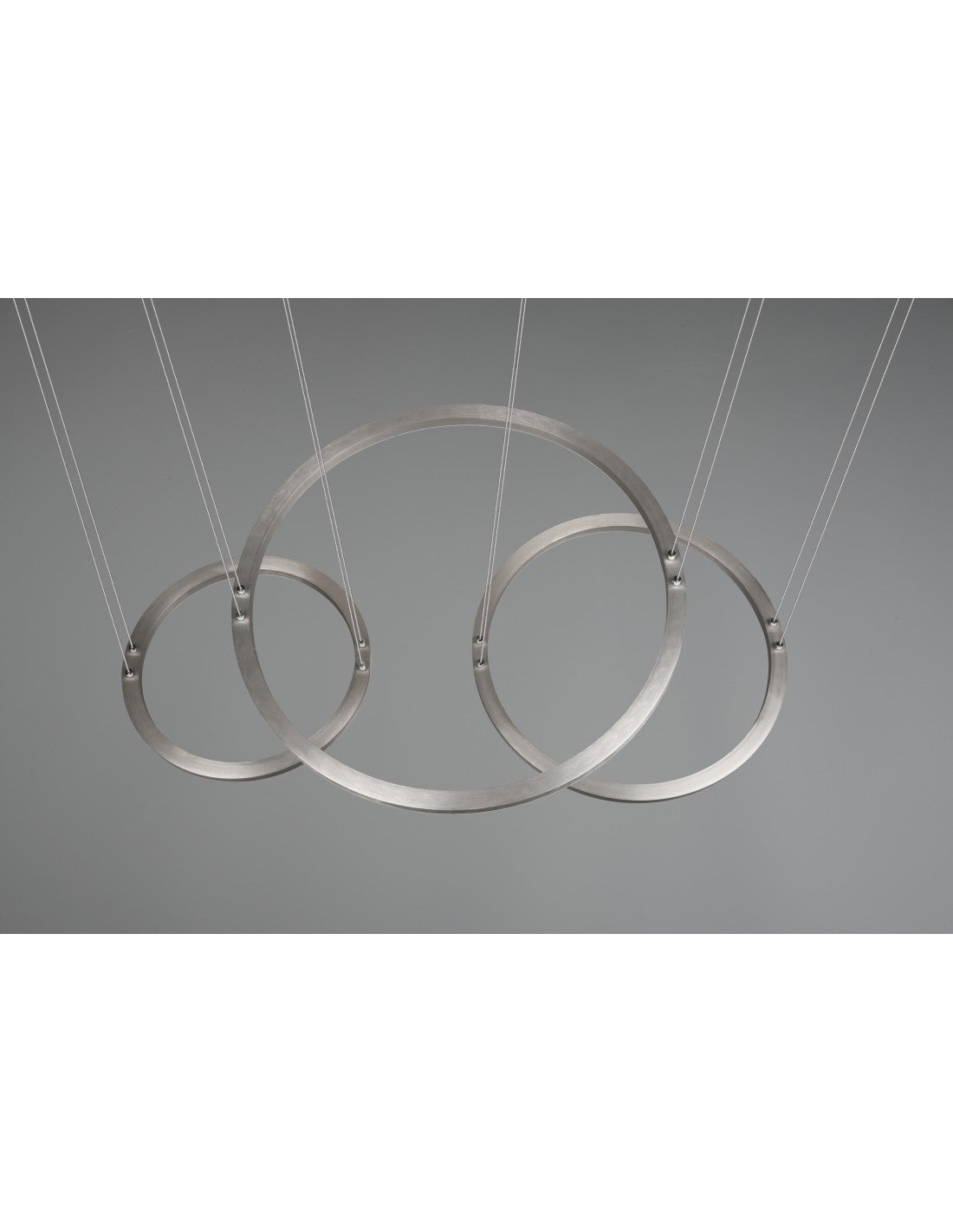 Aufhängung mit 3 Ringen, LED-Dimmer, Nickel-Dimmer, Morrison Trio Lighting