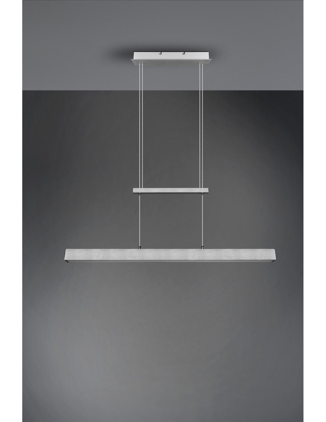 Paros Pendelleuchte mit doppelter Emission, LED, dimmbar, Aluminium, L90 cm, Trio-Beleuchtung