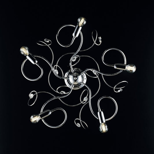 Plafonerin aus Eisen (III) chromat mit einem Kristall in einer Kristall von 5 Lichtern 54xh. 21 cm