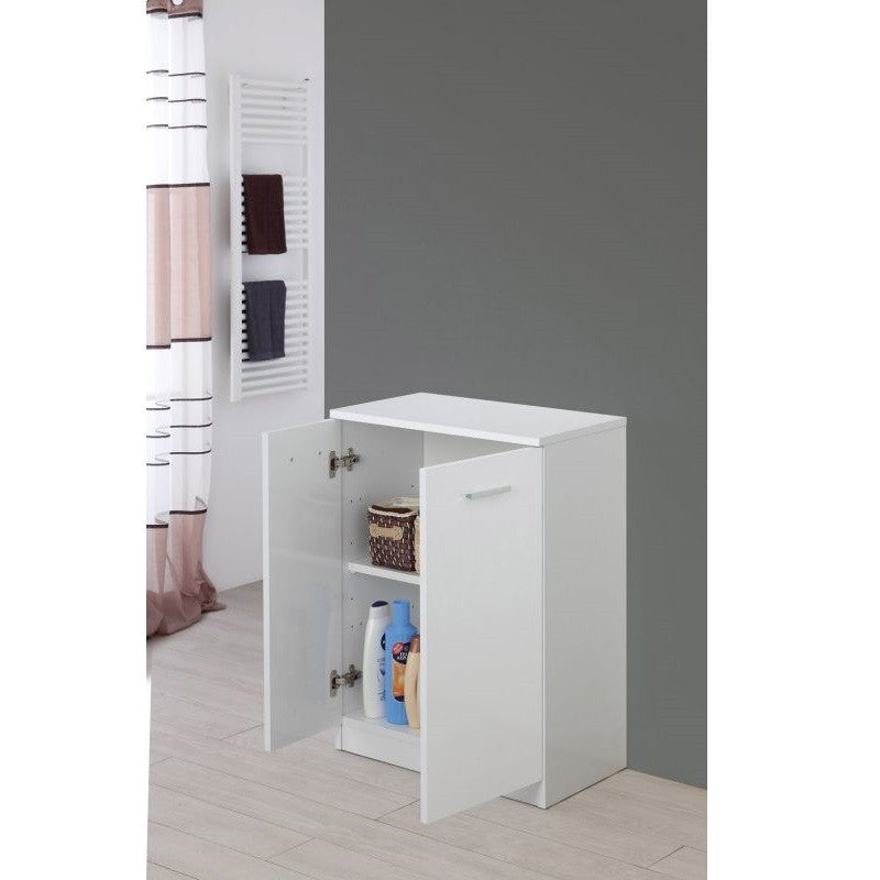 Weißer zweitüriger Badezimmerschrank 60x34x h78 cm