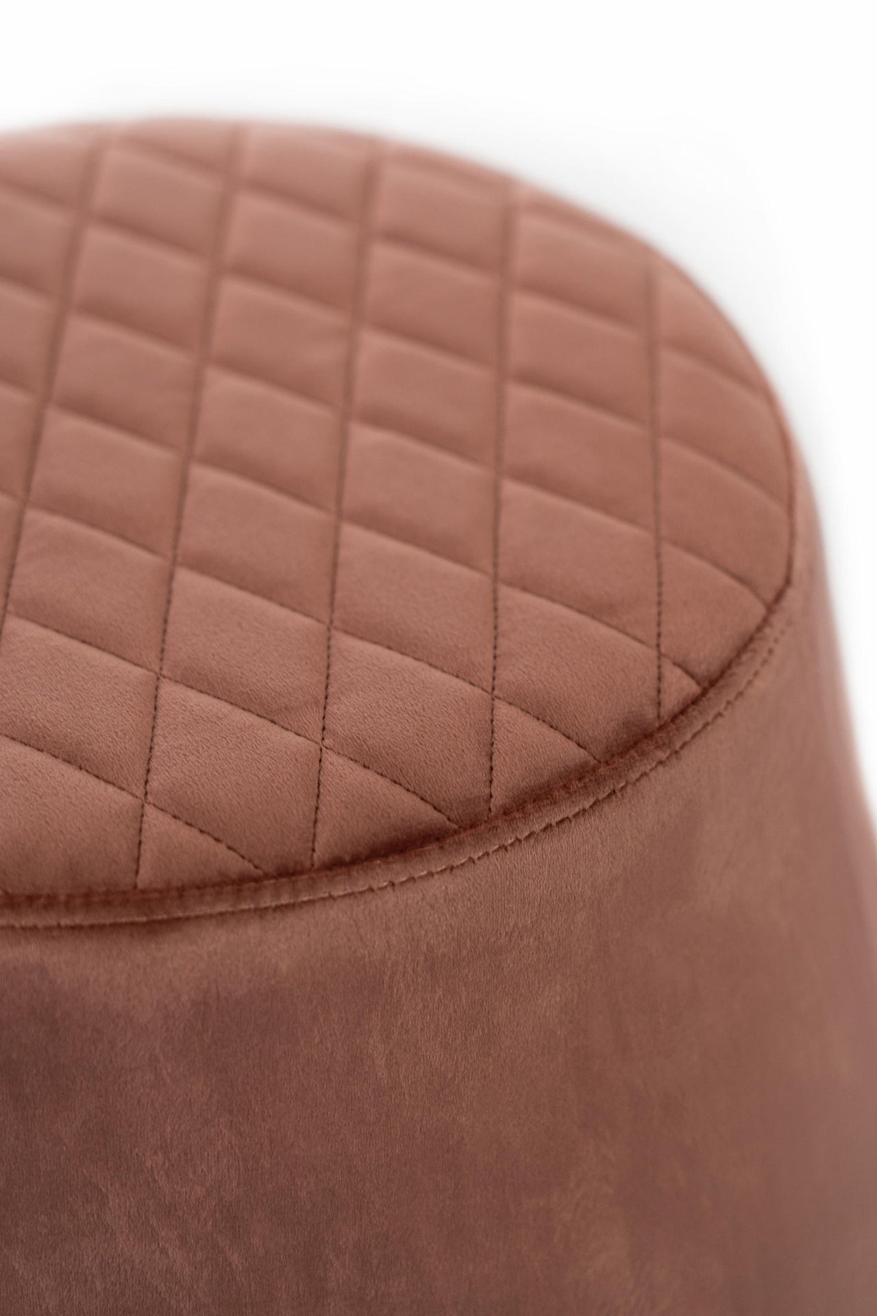 Antiker rosa Metall-Samt-Pouf 46,5 x 46,5 x H 33 cm